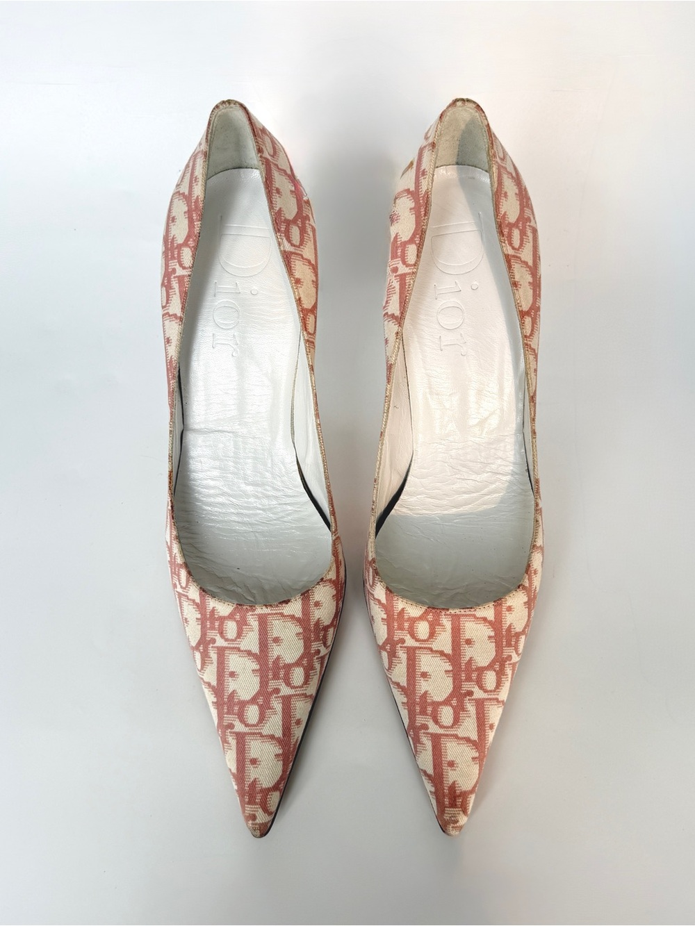 Vintage Christian Dior Pink Trotter Monogram Pumps, size 38.5